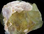 Yellow Cubic Fluorite With Pink Dolomite - Morocco #37476-1